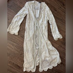 Boston Proper Lace Beaded/Sequin Duster